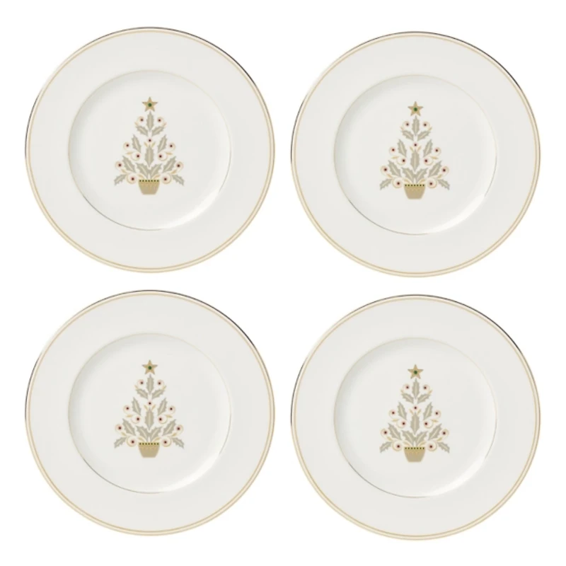 Lenox Federal Gold Tree Accent Plates, Set of 4