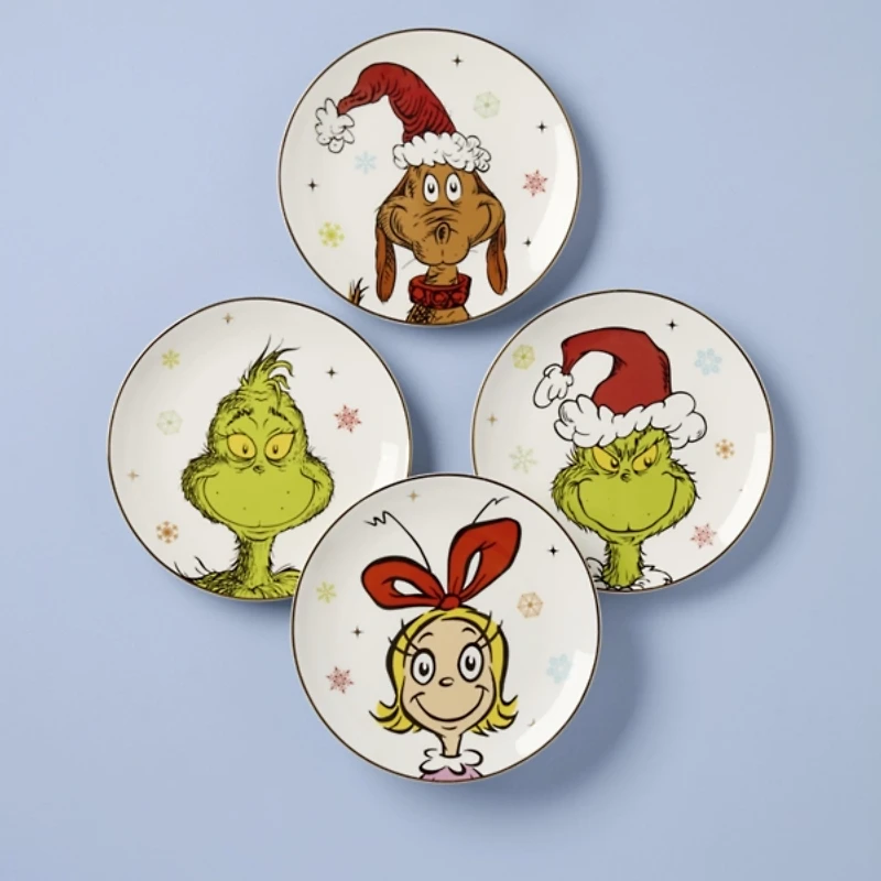 Grinchie Grins Accent Plates, Set of 4
