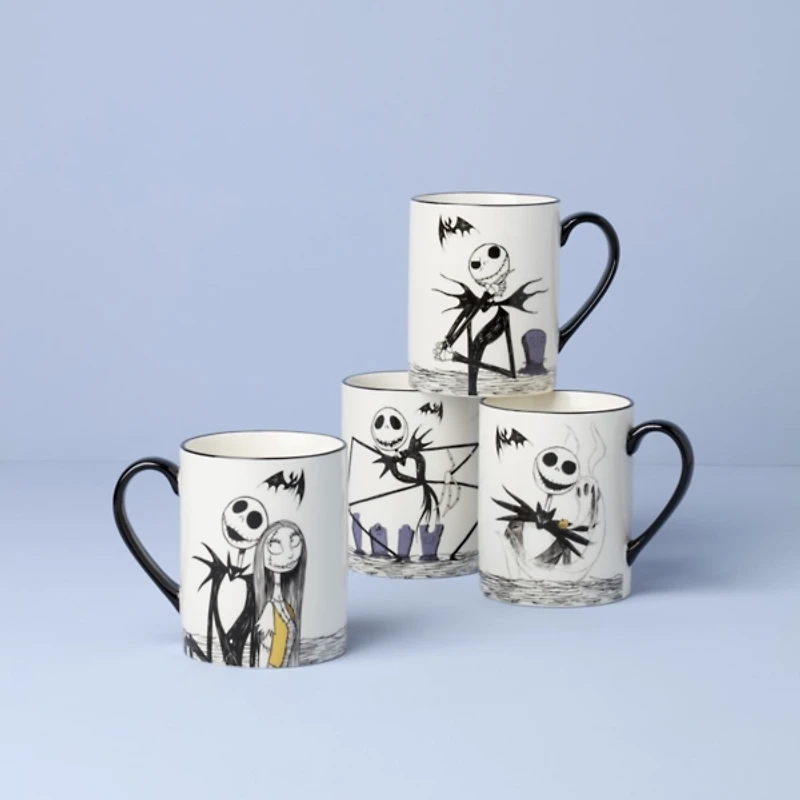 Lenox Nightmare Before Christmas Mugs, Set of 4