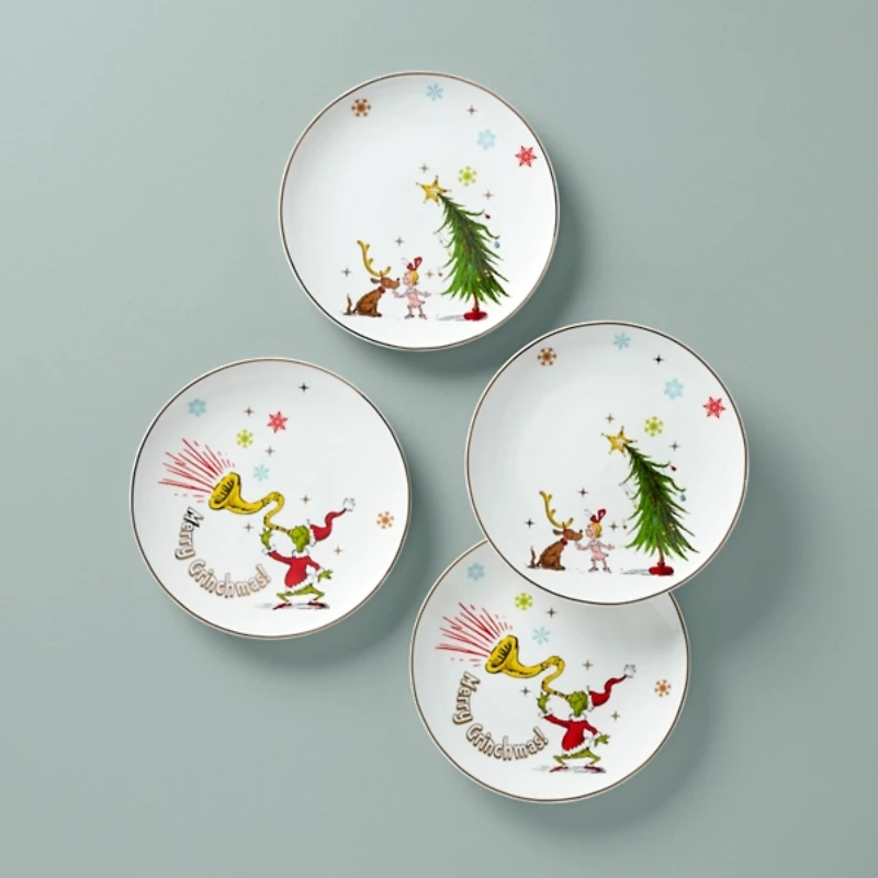 Lenox Merry Grinchmas Accent Plates, Set of 4