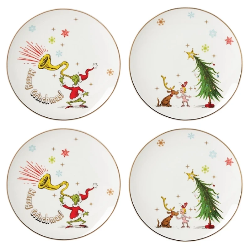 Lenox Merry Grinchmas Accent Plates, Set of 4