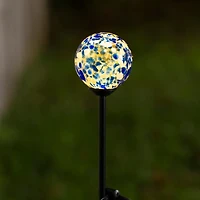Dark Blue Glass Gazing Orb Solar Stake