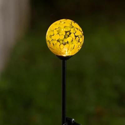 Dark Yellow Glass Gazing Orb Solar Stake