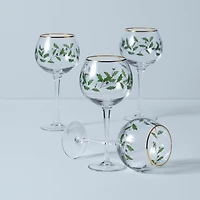Lenox Holly 4-pc. Balloon Wine Glass Set