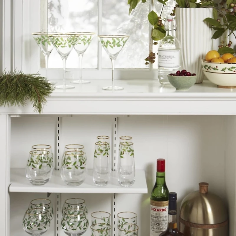 Lenox Holly Stemless 4-pc. Flute Set