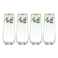 Lenox Holly Stemless 4-pc. Flute Set