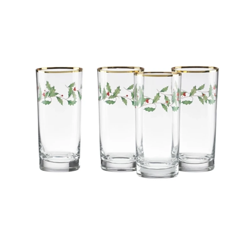 Lenox Holly 4-pc. Highball Glass Set