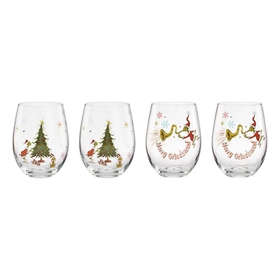 Lenox Merry Grinchmas Glass Tumblers, Set of 4
