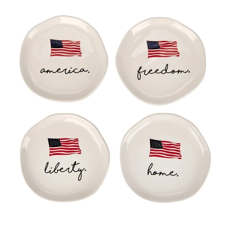 Patriotic Sentiment Appetizer Plates, Set of 4