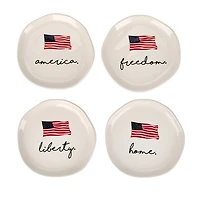 Patriotic Sentiment Appetizer Plates, Set of 4