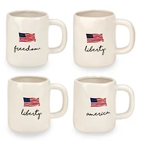 Patriotic Sentiment Mugs, Set of 4