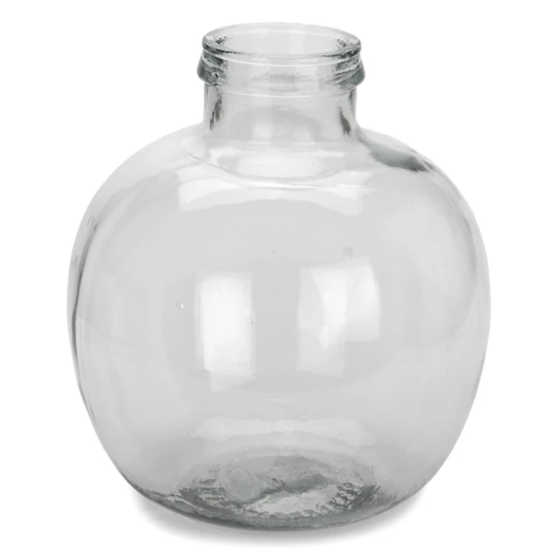 Round Clear Glass Bottle Vase