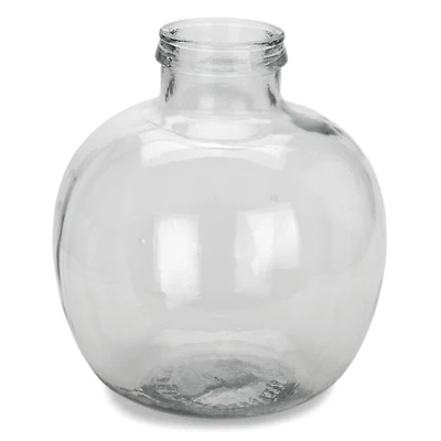 Round Clear Glass Bottle Vase