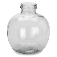 Round Clear Glass Bottle Vase