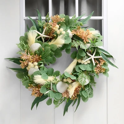 Coastal Shell and Starfish Wreath