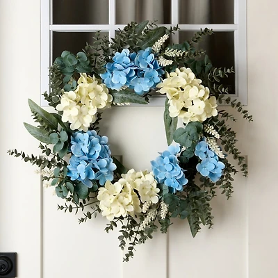 Blue Hydrangea Eucalyptus Wreath