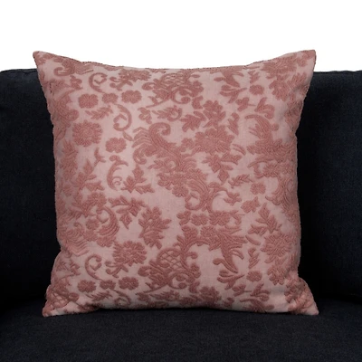 Mauve Embroidered Jacquard Pillow