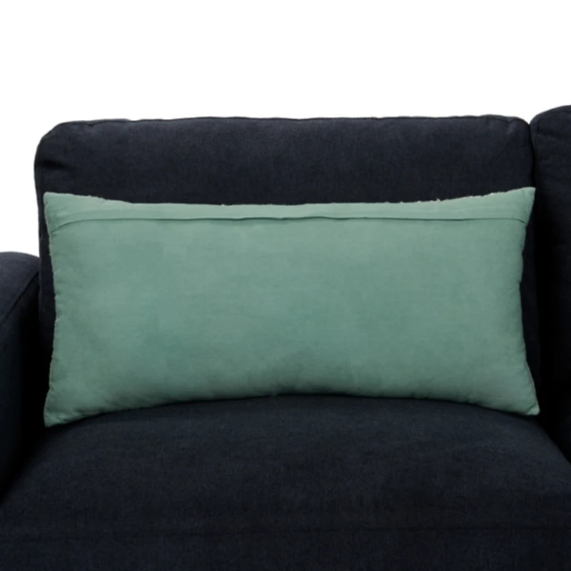 Sage Linen Lines Lumbar Pillow
