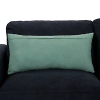 Sage Linen Lines Lumbar Pillow