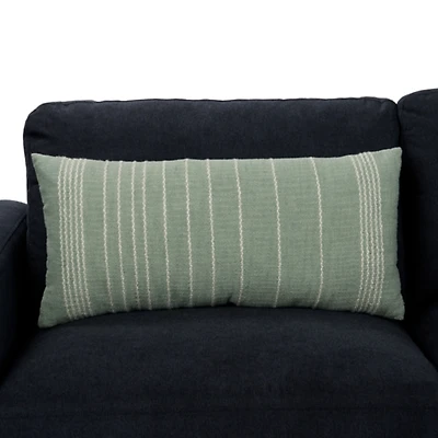 Sage Linen Lines Lumbar Pillow