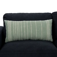 Sage Linen Lines Lumbar Pillow