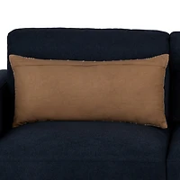 Taupe Linen Lines Lumbar Pillow