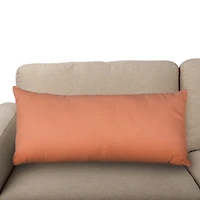 Terracotta Linen Lines Lumbar Pillow
