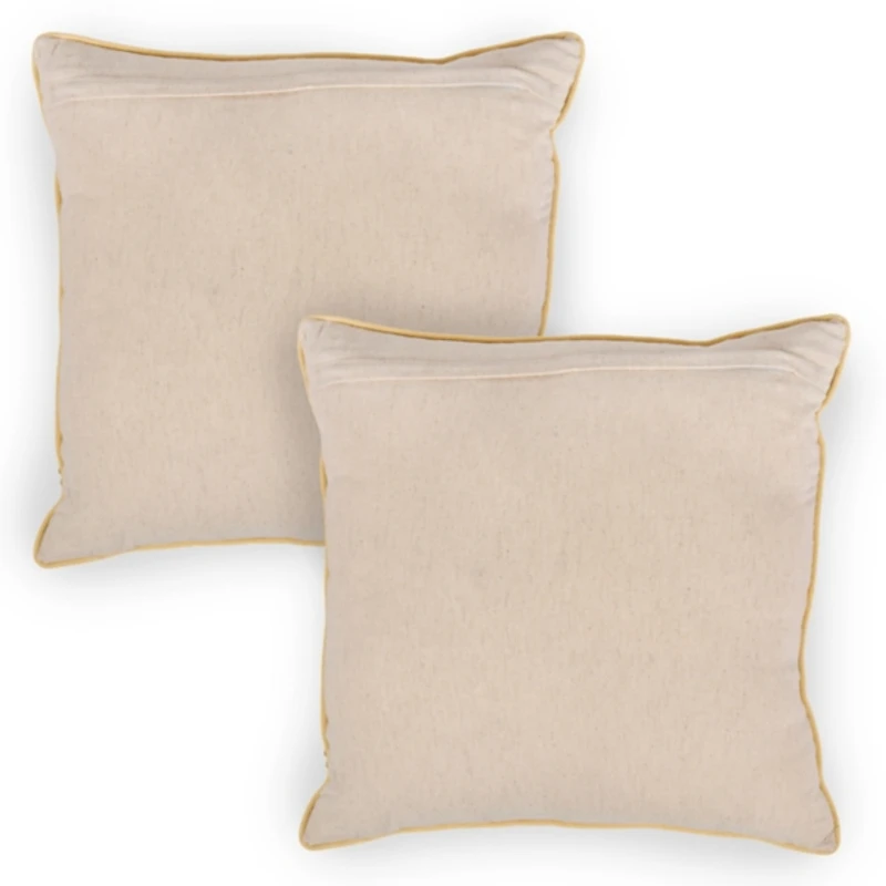 Yellow Floral Meadow Pillows, Set of 2