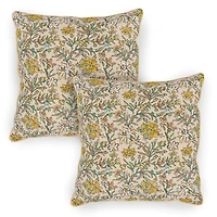 Yellow Floral Meadow Pillows, Set of 2