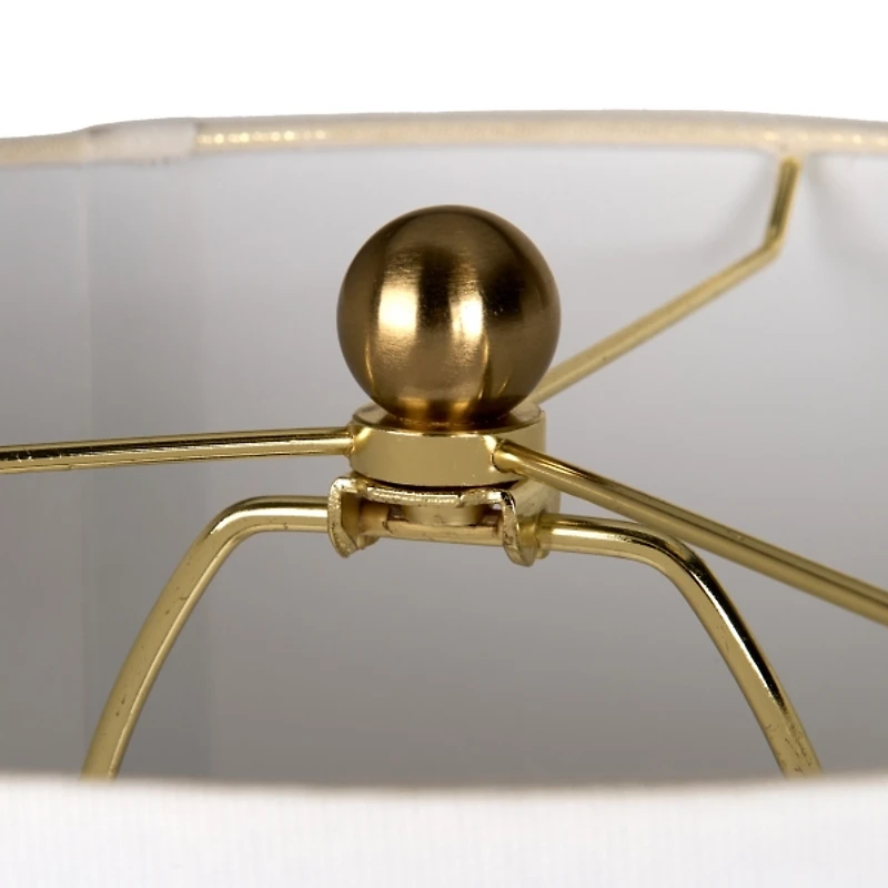 Clear Ribbed Seeded Glass Table Lamp