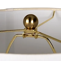 Clear Ribbed Seeded Glass Table Lamp