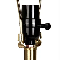 Clear Ribbed Seeded Glass Table Lamp