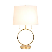 Brushed Gold Metal Circle Table Lamp