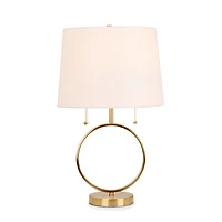 Brushed Gold Metal Circle Table Lamp