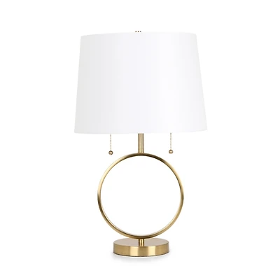 Brushed Gold Metal Circle Table Lamp