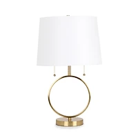 Brushed Gold Metal Circle Table Lamp
