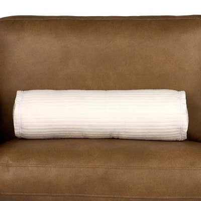 Ivory Quilted Bolster Pillow