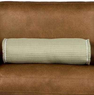 Sage Quilted Bolster Pillow