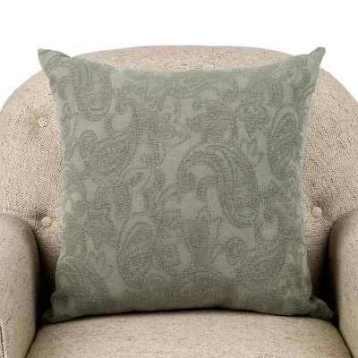 Green Paisley Jacquard Pillow