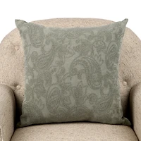 Green Paisley Jacquard Pillow