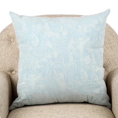 Pale Blue Paisley Jacquard Pillow