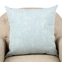 Pale Blue Paisley Jacquard Pillow