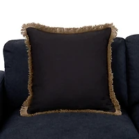 Dale Black Jute Fringe Pillow