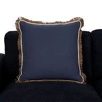 Dale Cornflower Jute Fringe Pillow