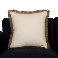 Dale Ivory Jute Fringe Pillow