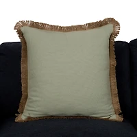 Dale Sage Jute Fringe Pillow