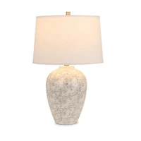 White Painted Flowers Ceramic Table Lamp