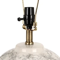 White Painted Flowers Ceramic Table Lamp