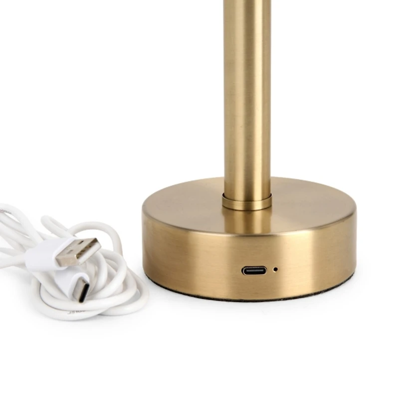 Gold LED Glass Shade Table Lamp