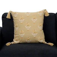 Yellow Farah Embroidered Floral Pillow
